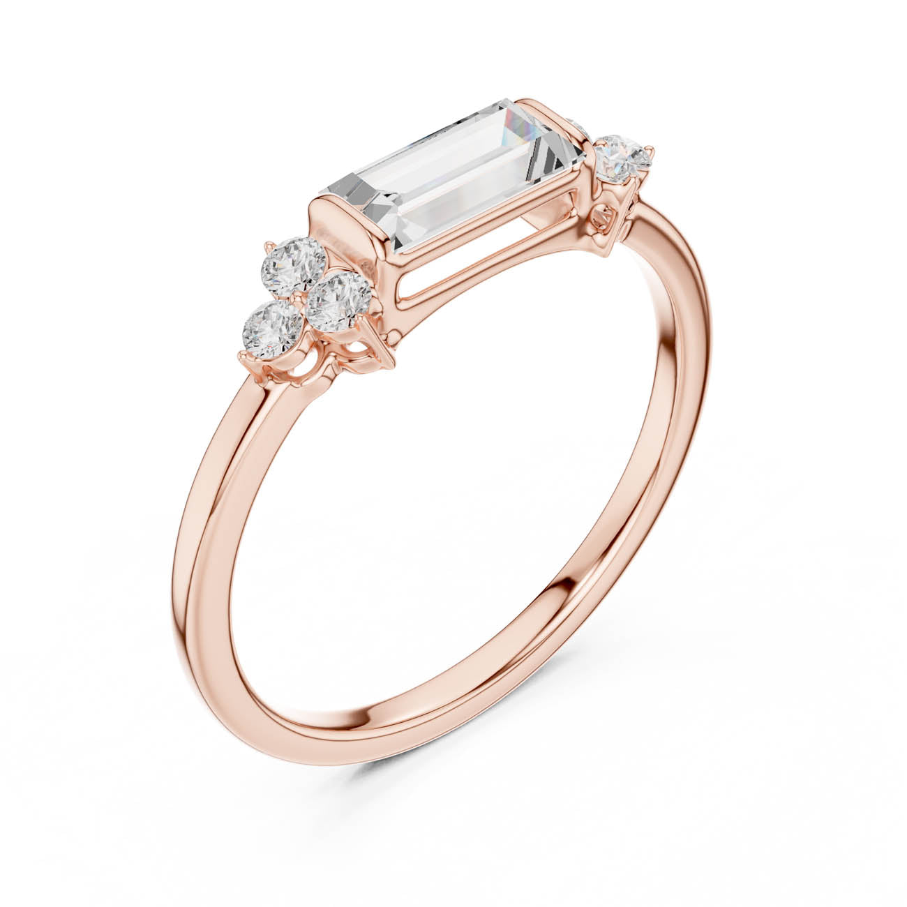 .50 Ct. Baguette Cut Diamond Solitaire with Side Accent Stones (SBWR(54)) 6