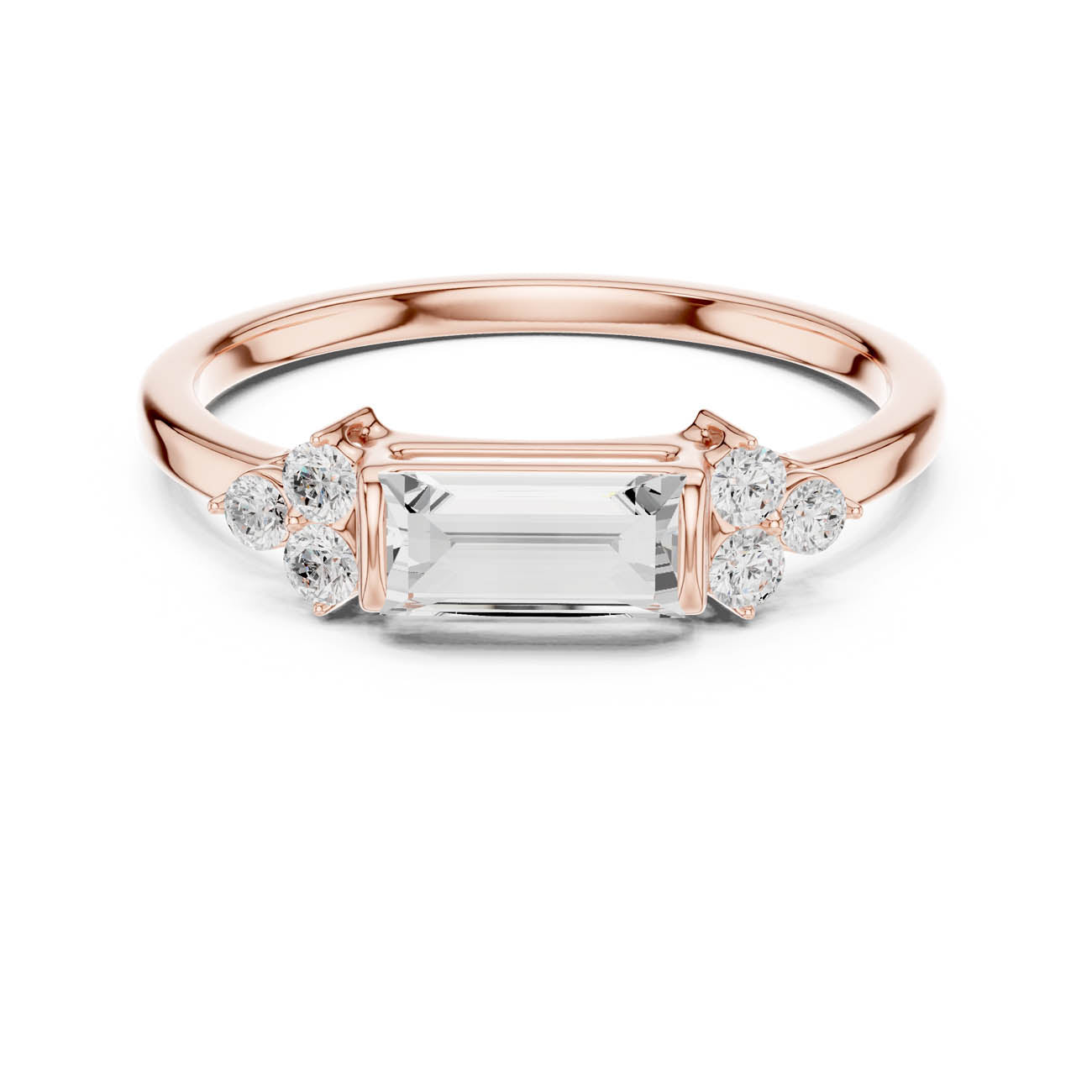 .50 Ct. Baguette Cut Diamond Solitaire with Side Accent Stones (SBWR(54)) 5