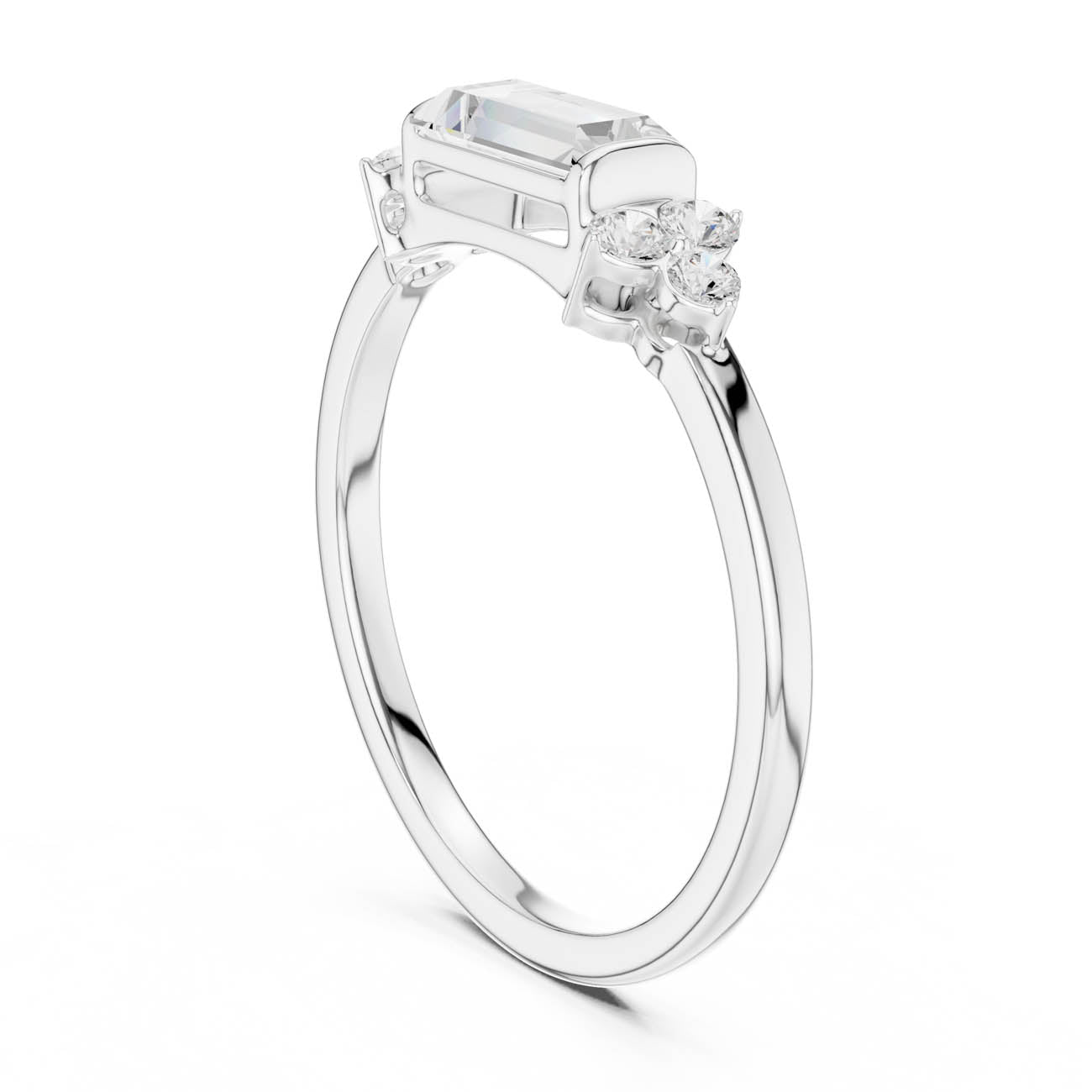.50 Ct. Baguette Cut Diamond Solitaire with Side Accent Stones (SBWR(54)) 10