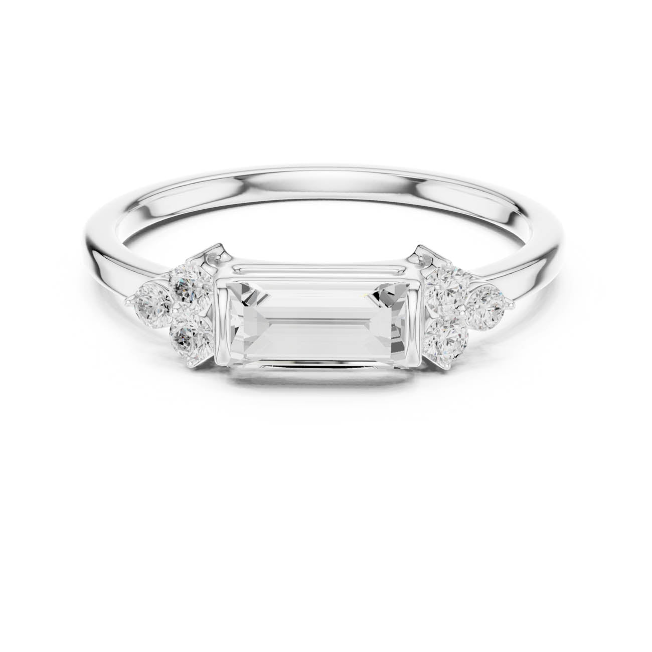 .50 Ct. Baguette Cut Diamond Solitaire with Side Accent Stones (SBWR(54)) 7