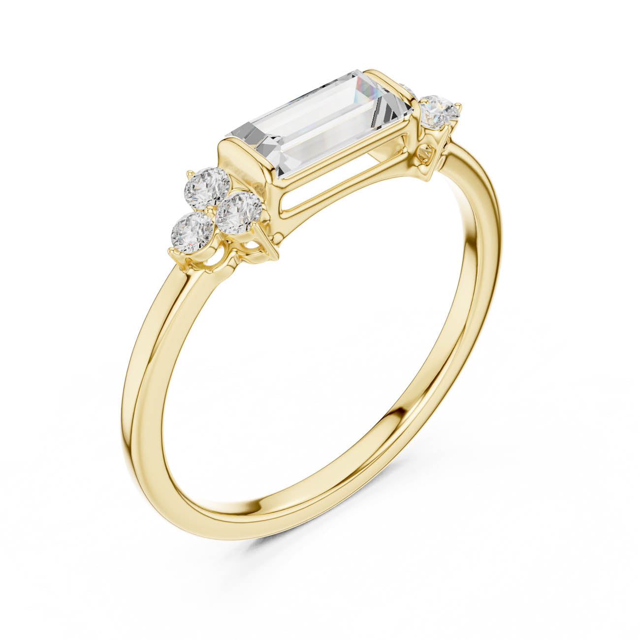 .50 Ct. Baguette Cut Diamond Solitaire with Side Accent Stones (SBWR(54))