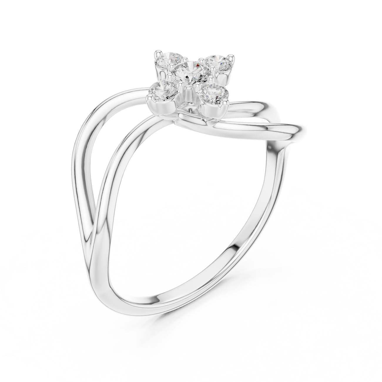 .22 Ct. Round Diamond Cluster Ring with Bypass Band (SBWR(58)) 6