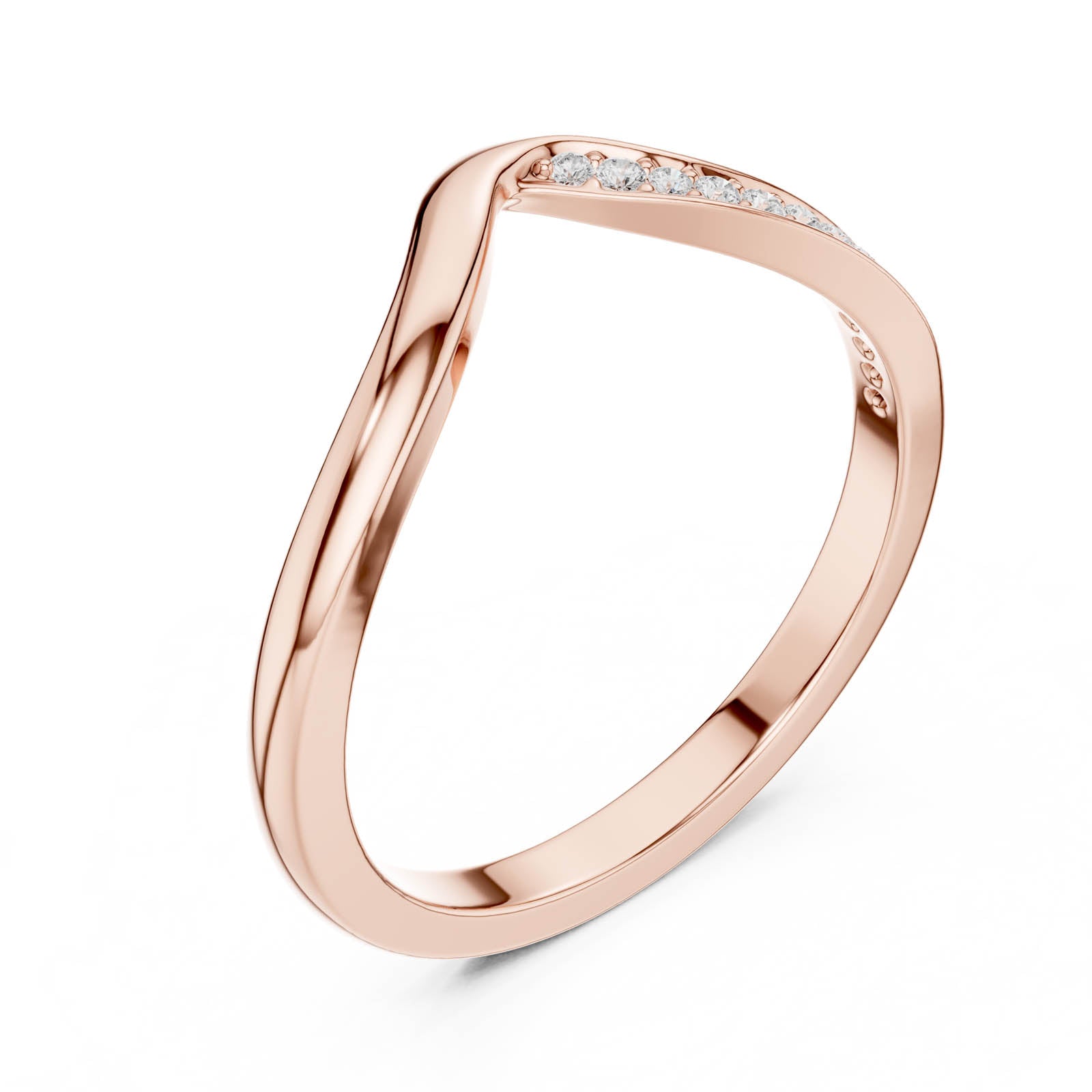 .07 Ct. Curved Round Diamond Band with Pavé Accent (SBWR(61)) 7