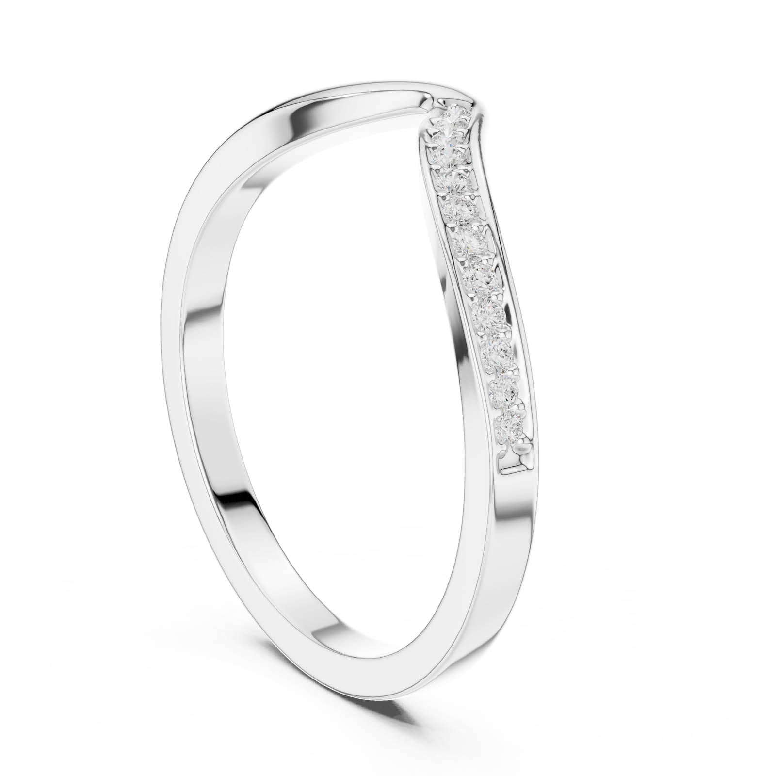 .07 Ct. Curved Round Diamond Band with Pavé Accent (SBWR(61)) 12