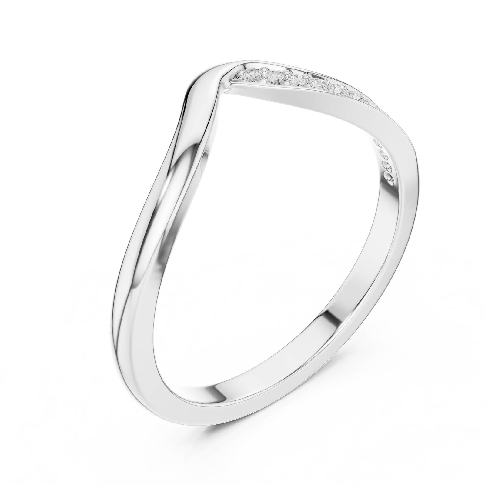 .07 Ct. Curved Round Diamond Band with Pavé Accent (SBWR(61)) 5