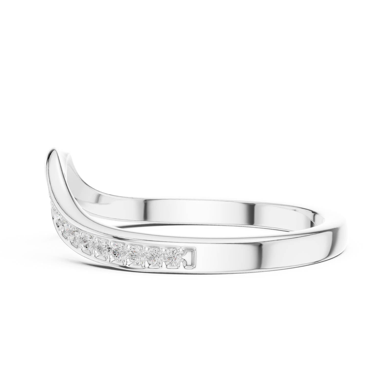 .07 Ct. Curved Round Diamond Band with Pavé Accent (SBWR(61)) 10