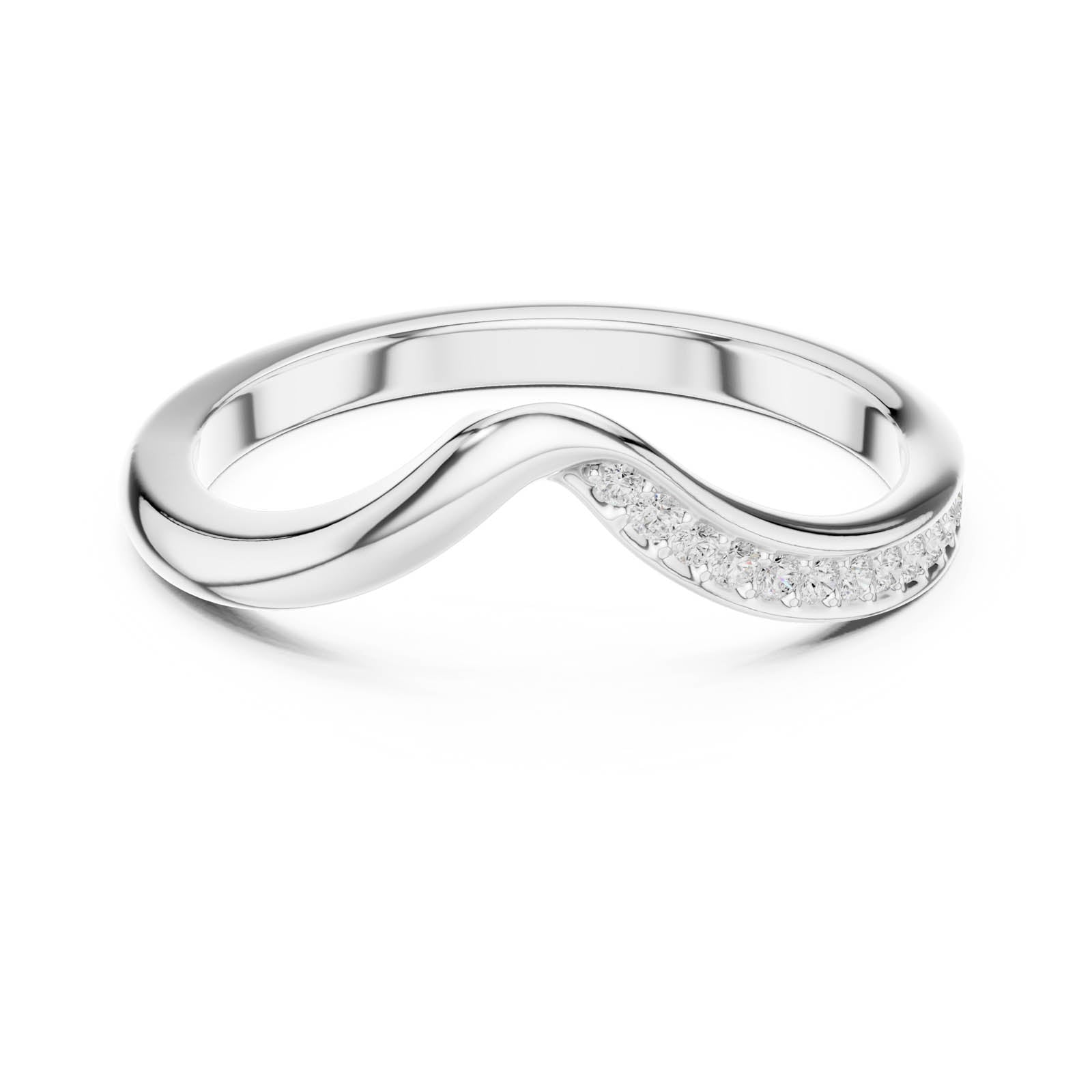 .07 Ct. Curved Round Diamond Band with Pavé Accent (SBWR(61)) 1