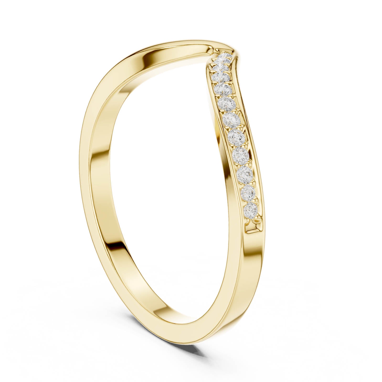 .07 Ct. Curved Round Diamond Band with Pavé Accent (SBWR(61)) 2