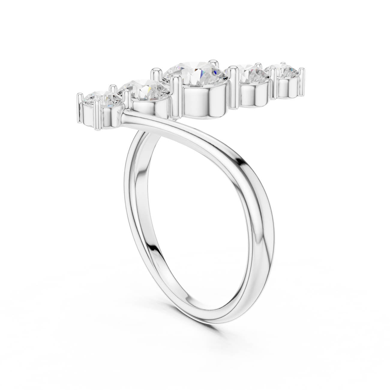1.59 Ct. Vertical Round Diamond Bypass Ring (SBWR(62)) 8