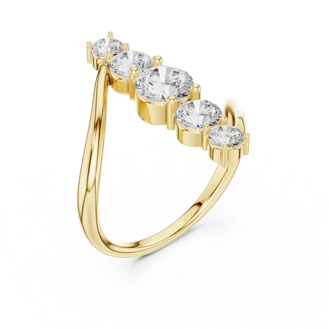 1.59 Ct. Vertical Round Diamond Bypass Ring (SBWR(62))