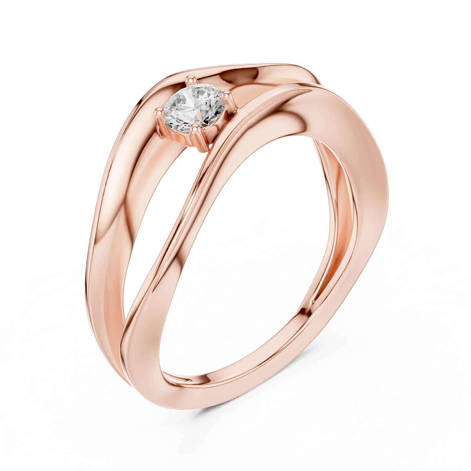 .17 Ct. Round Diamond Solitaire Ring with Double Wrap Band (SBWR(66)) 10