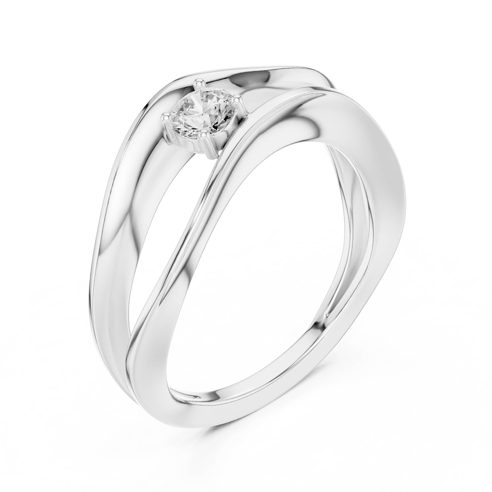 .17 Ct. Round Diamond Solitaire Ring with Double Wrap Band (SBWR(66)) 13