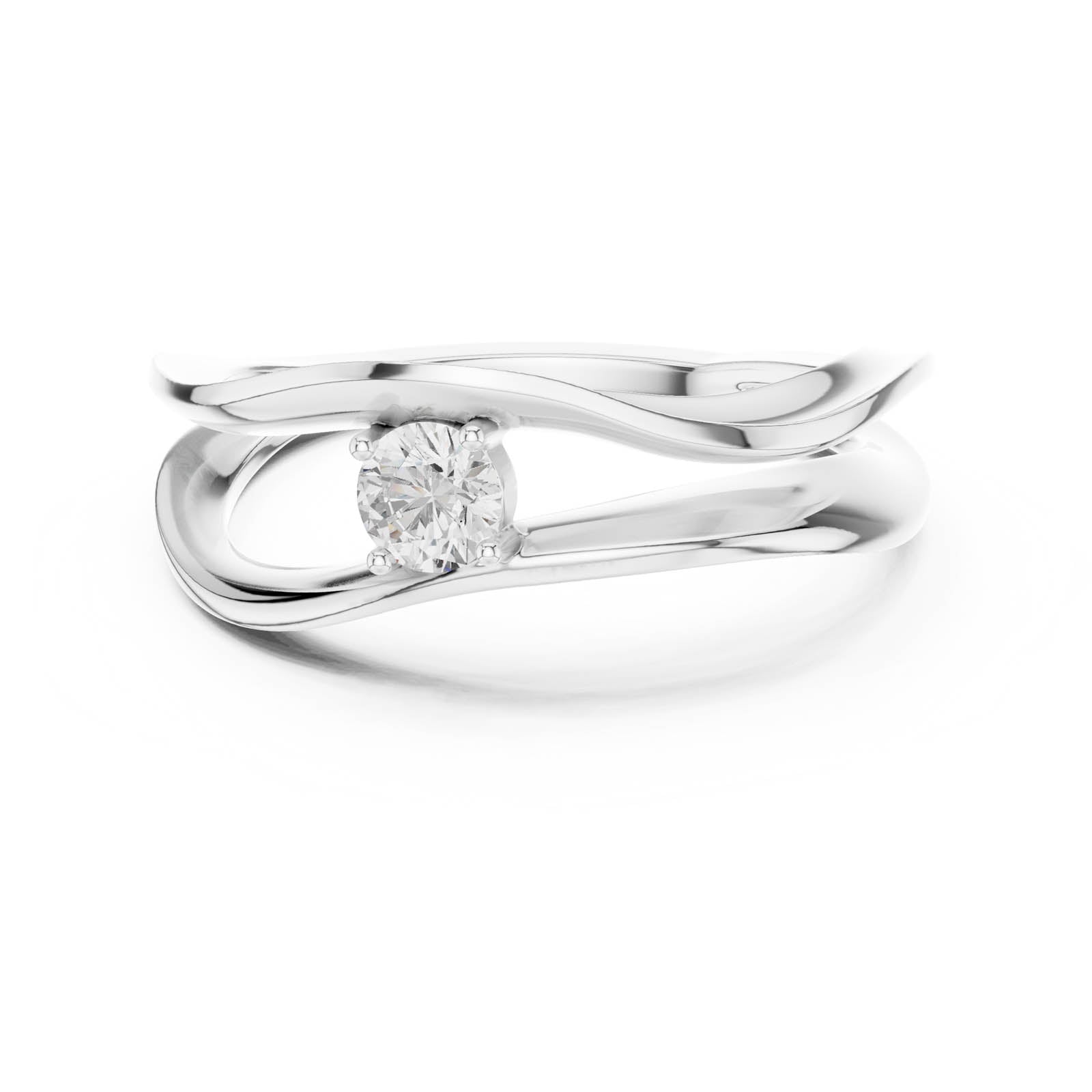 .17 Ct. Round Diamond Solitaire Ring with Double Wrap Band (SBWR(66)) 1