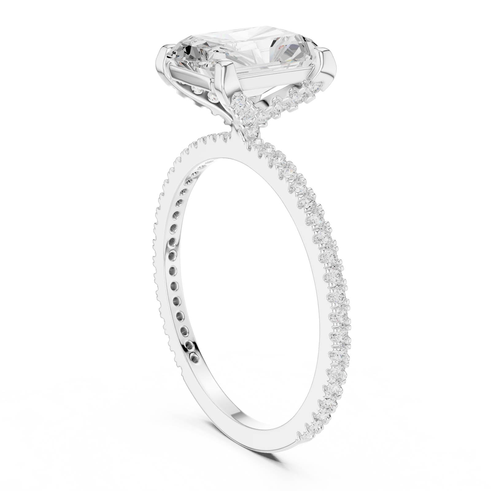 2.29 Ct. Radiant Cut Diamond Ring with Pavé Band (SBWR(68)) 6