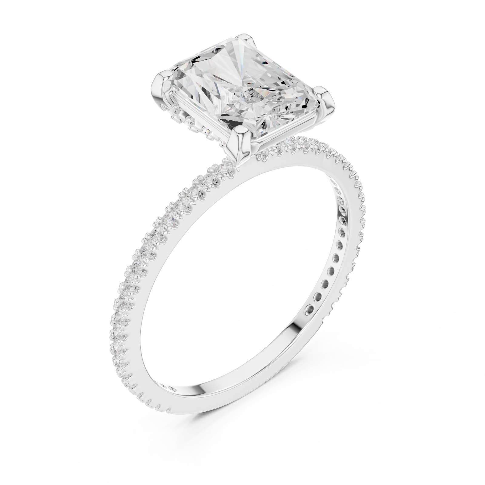 2.29 Ct. Radiant Cut Diamond Ring with Pavé Band (SBWR(68)) 7