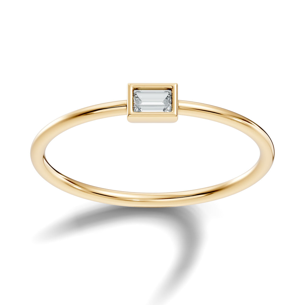 .10 Ct. Baguette Diamond Solitaire Bezel Ring (5-30203716698178) 4