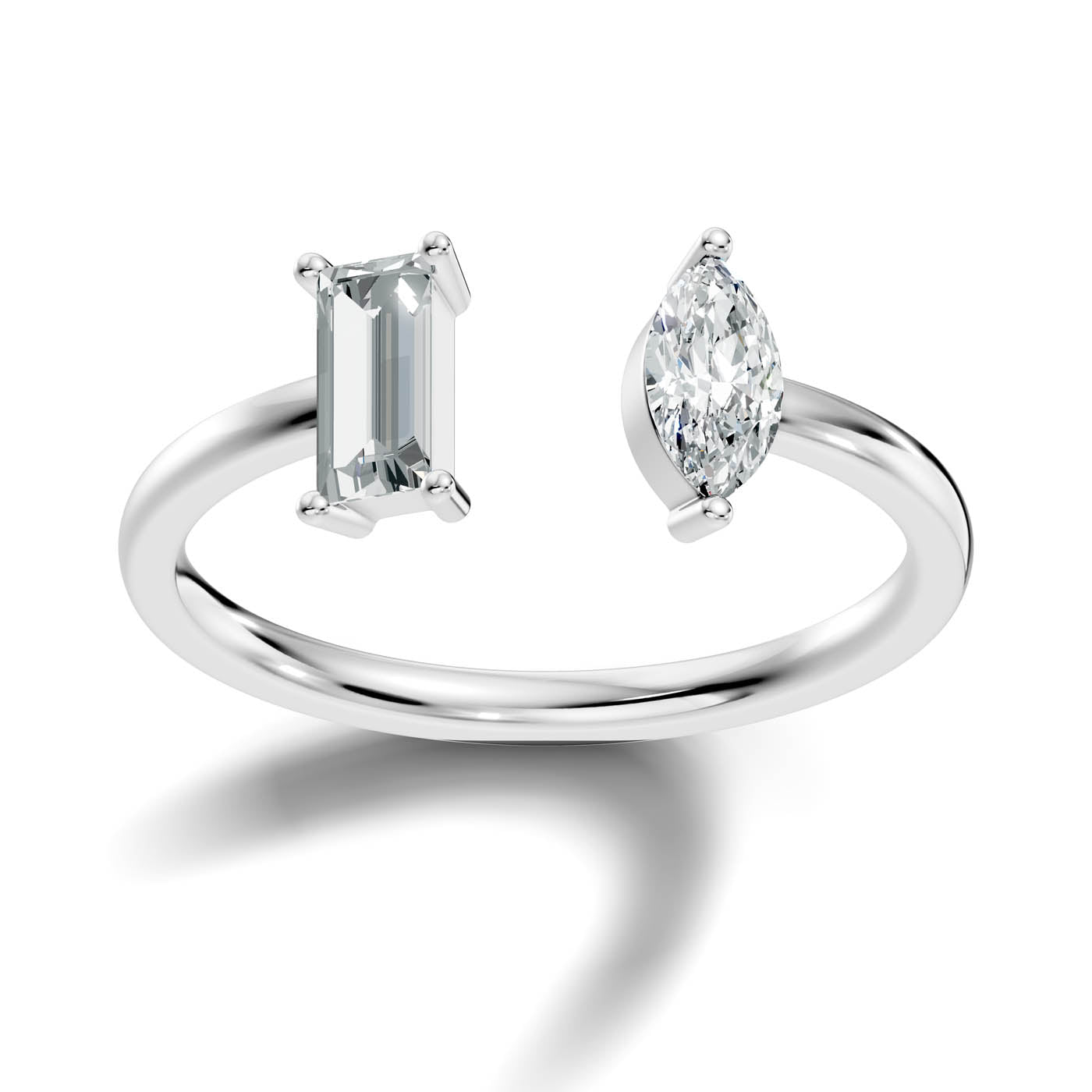 .50 Ct. Baguette and Marquise Diamond Open Ring (9-32954040123485)