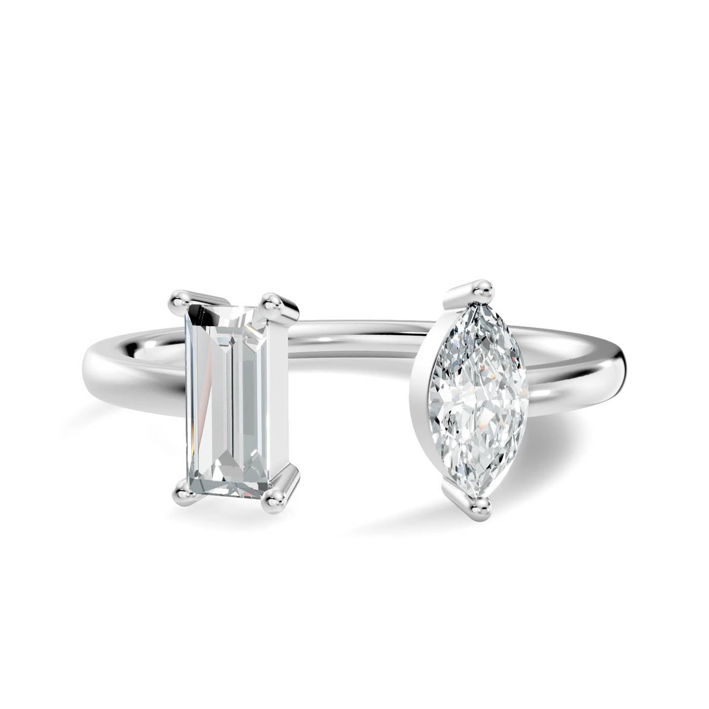 .50 Ct. Baguette and Marquise Diamond Open Ring (9-32954040123485) 10