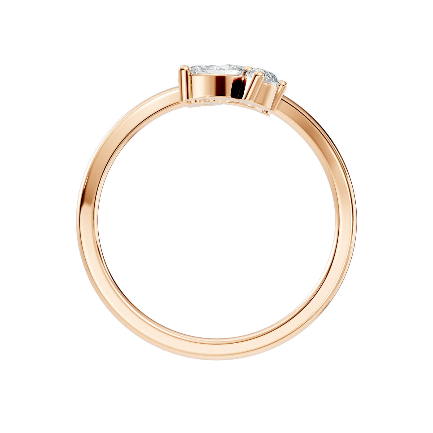.50 Ct. Round Diamond Open Bypass Ring with Marquise and Pear Diamond Clusters (12-40565727133789) 5