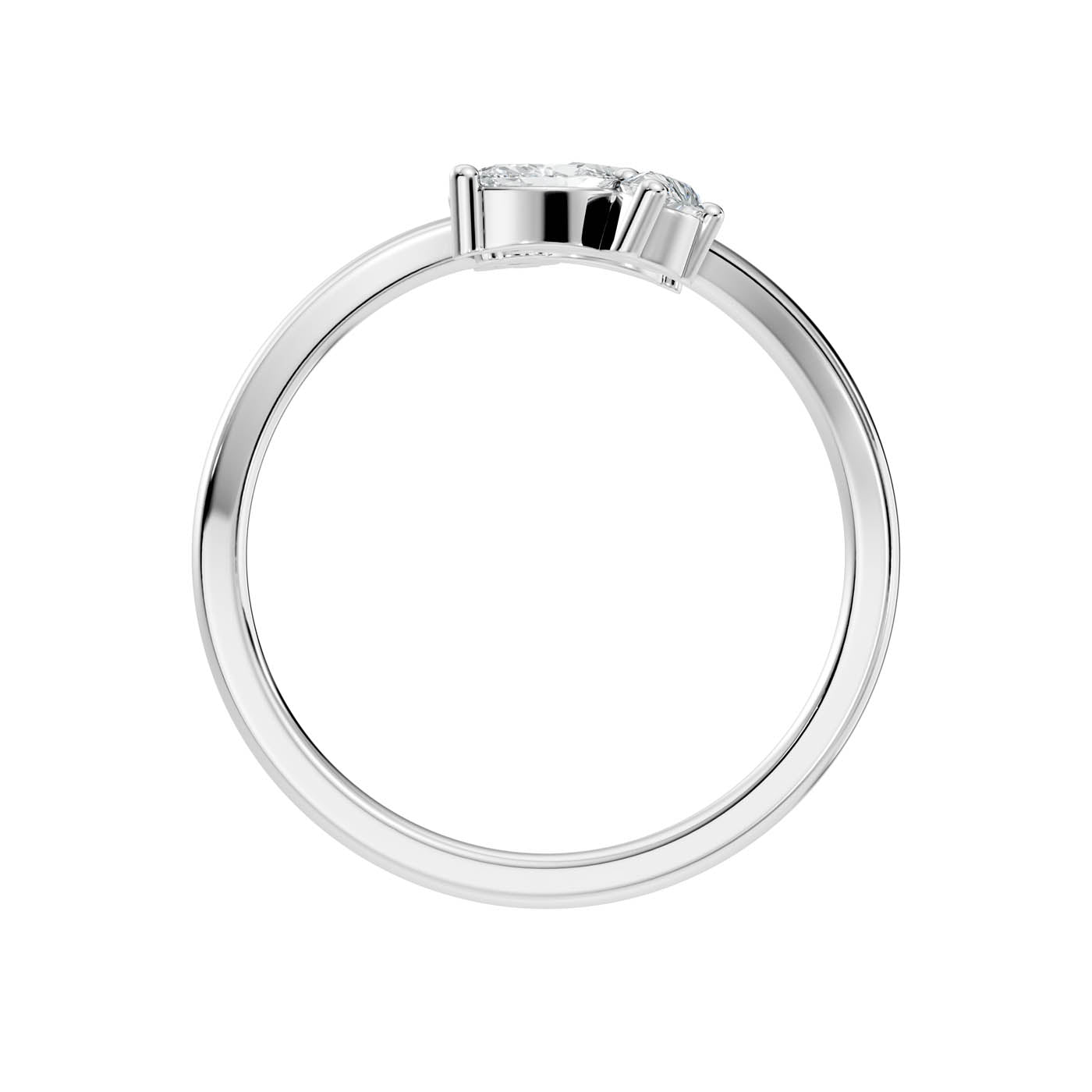 .50 Ct. Round Diamond Open Bypass Ring with Marquise and Pear Diamond Clusters (12-40565727133789) 11