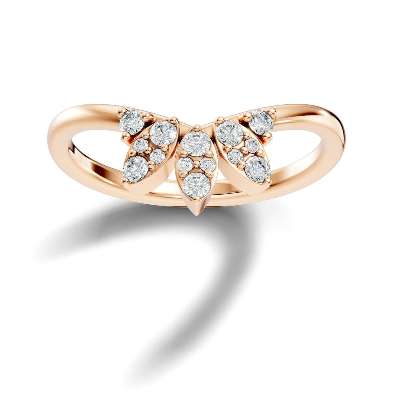 .25 Ct. Round Diamond Cluster Ring with Nature-Inspired Design (14-41078789996637) 7