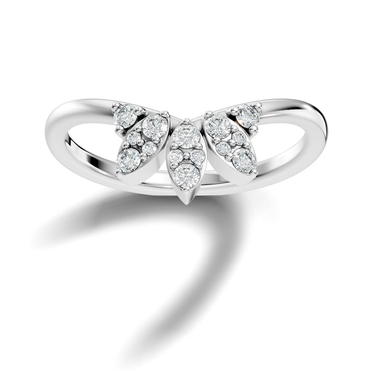.25 Ct. Round Diamond Cluster Ring with Nature-Inspired Design (14-41078789996637)