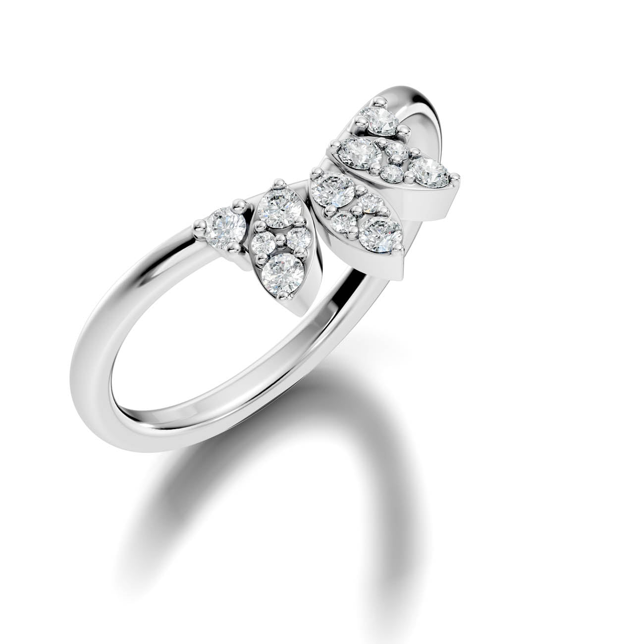 .25 Ct. Round Diamond Cluster Ring with Nature-Inspired Design (14-41078789996637) 13