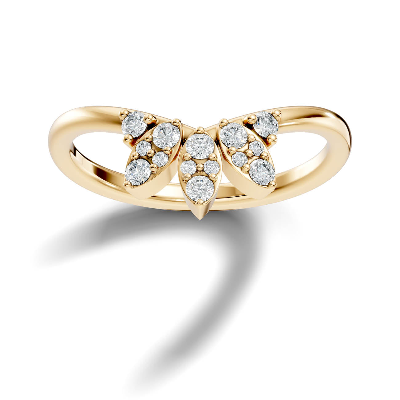 .25 Ct. Round Diamond Cluster Ring with Nature-Inspired Design (14-41078789996637) 4