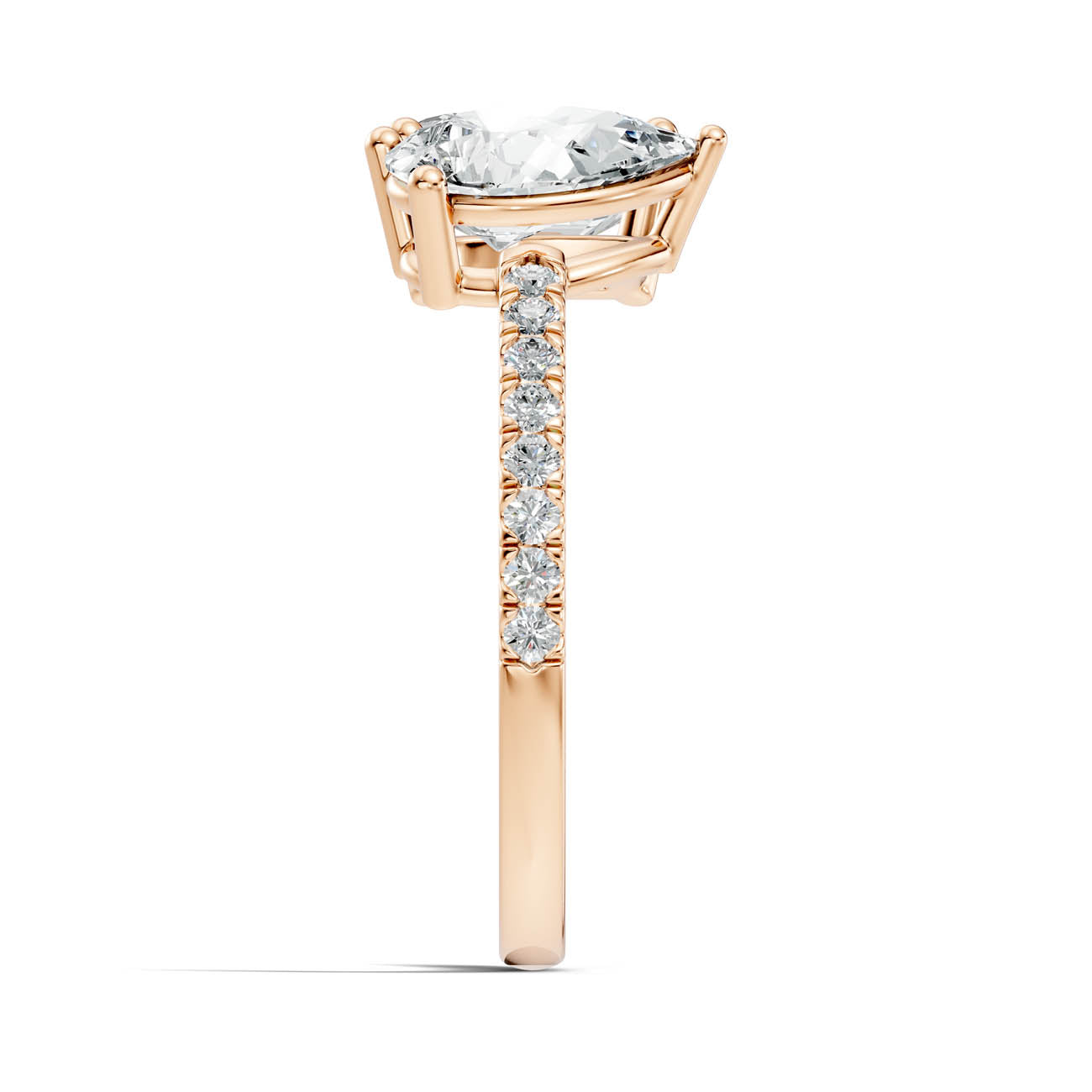 2.15 Ct. Emerald & Pear Two-Stone Diamond Ring with Pavé Band (16-c1) 8