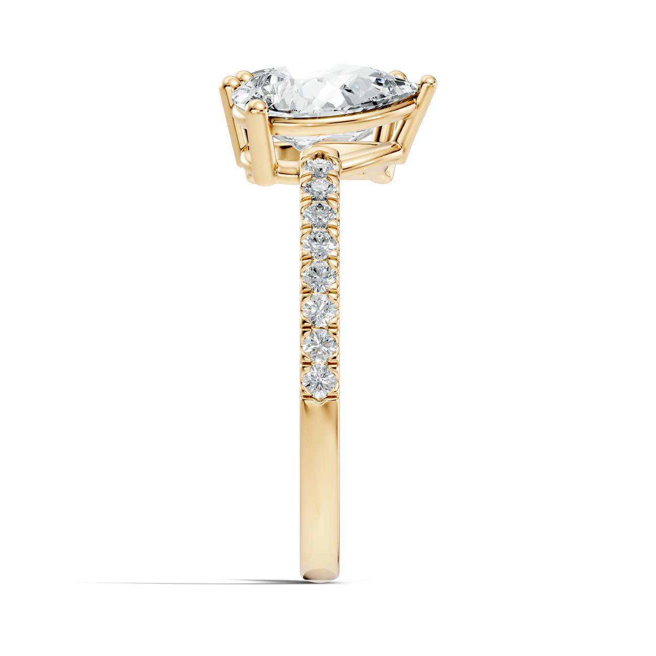 2.15 Ct. Emerald & Pear Two-Stone Diamond Ring with Pavé Band (16-c1) 15
