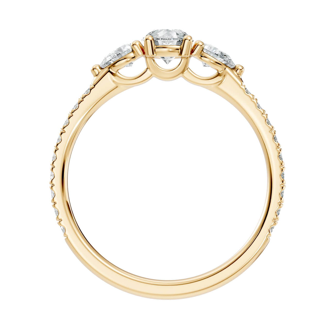 .95 Ct. Pear Diamond Ring with Three-Stone Design and Pavé Shank (17-d1) 14