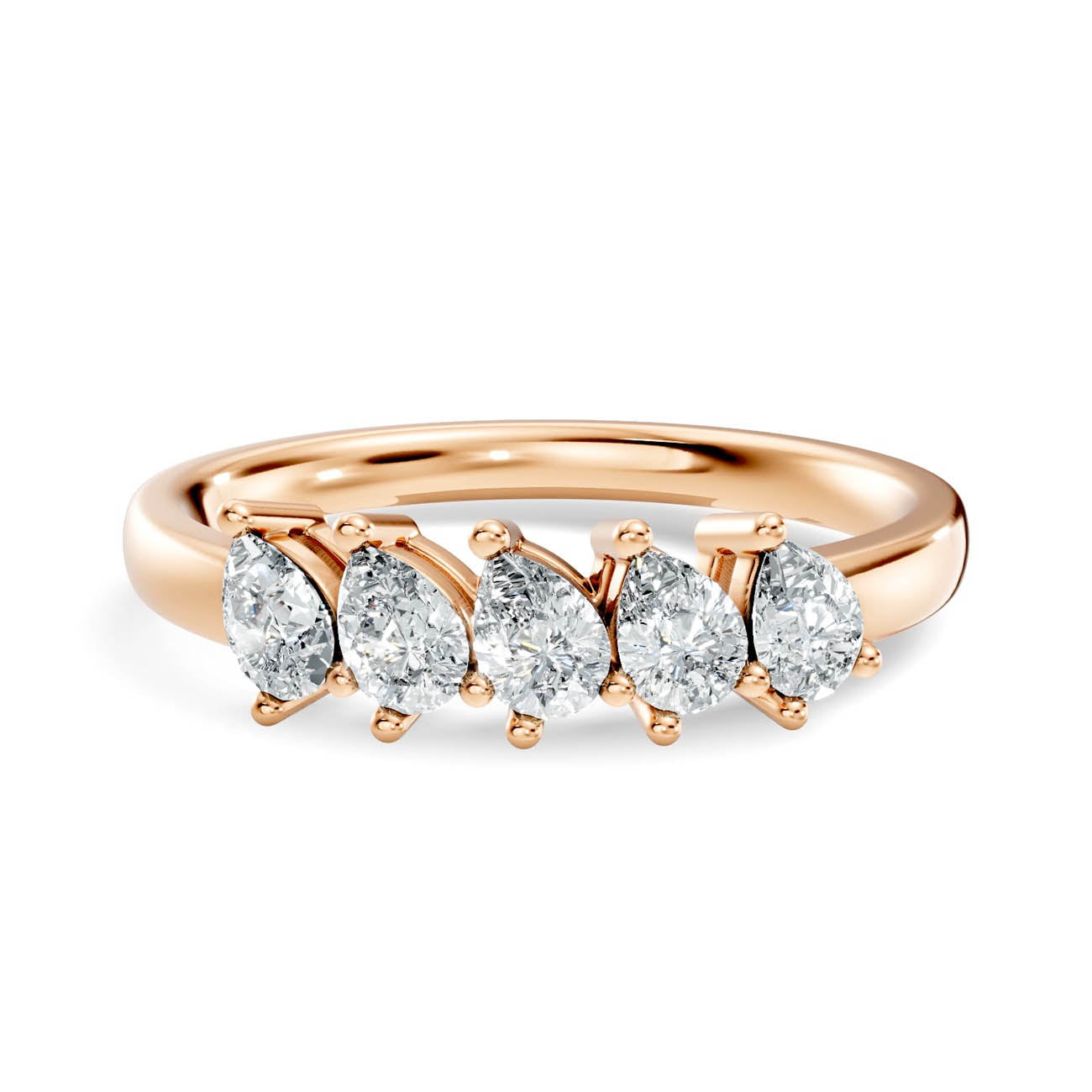 .50 Ct. Pear Cut Diamond Five-Stone Ring (18-d) 6