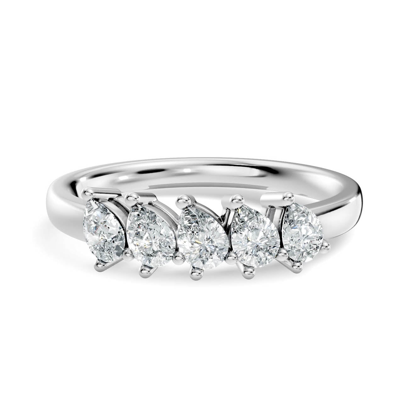 .50 Ct. Pear Cut Diamond Five-Stone Ring (18-d) 10