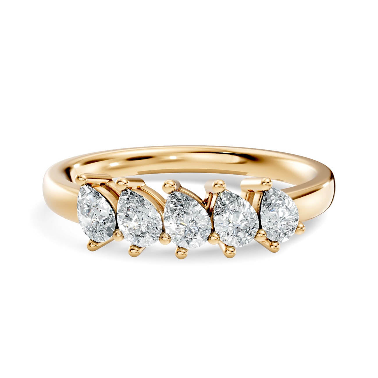 .50 Ct. Pear Cut Diamond Five-Stone Ring (18-d) 3