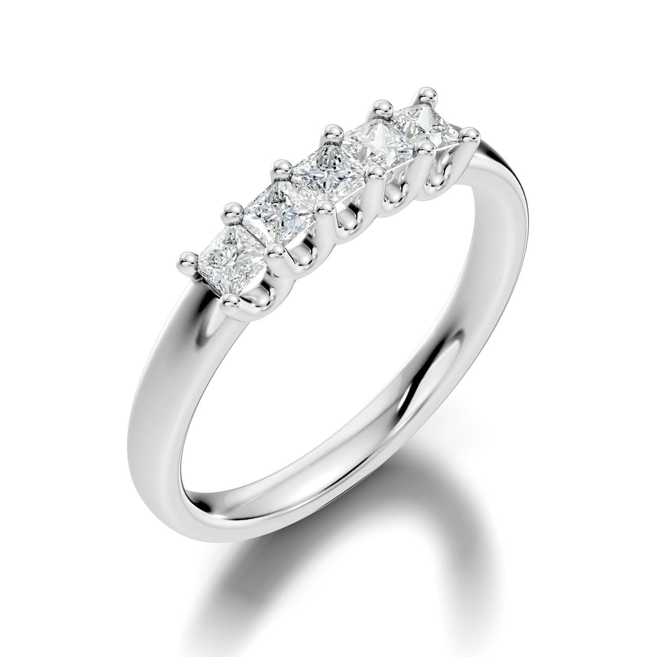 .50 Ct. Princess Cut Diamond Five-Stone Ring (18-f) 13