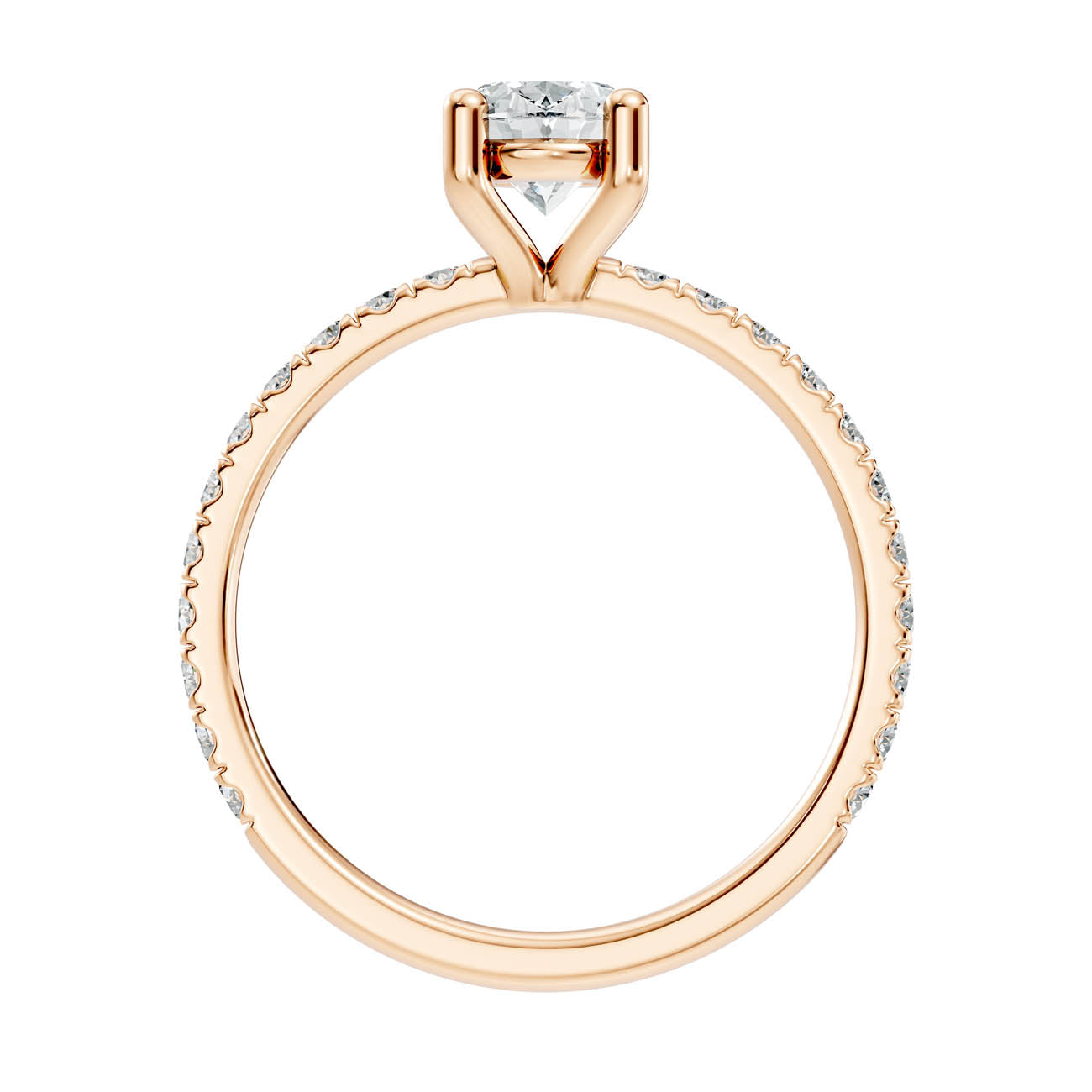 1.34 Ct. Oval Cut Diamond Pavé Engagement Ring (21-b) 5