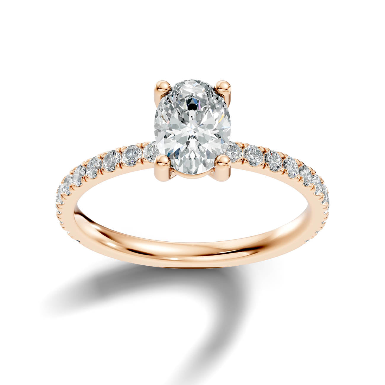 1.34 Ct. Oval Cut Diamond Pavé Engagement Ring (21-b) 7