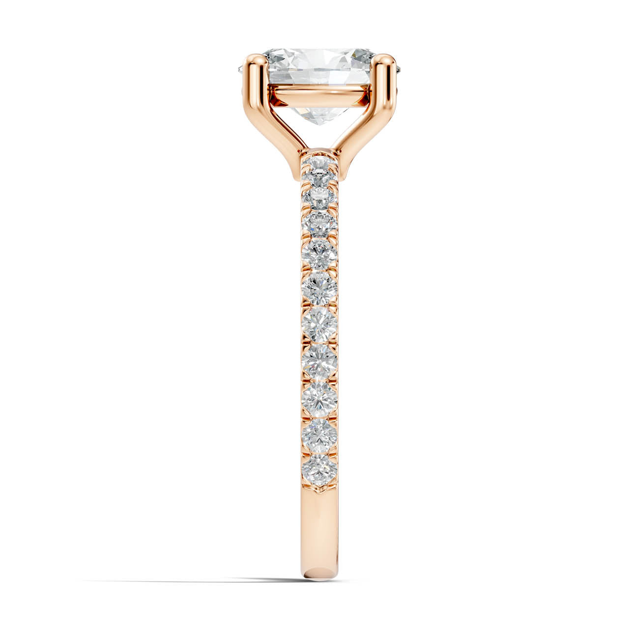 1.34 Ct. Oval Cut Diamond Pavé Engagement Ring (21-b) 8
