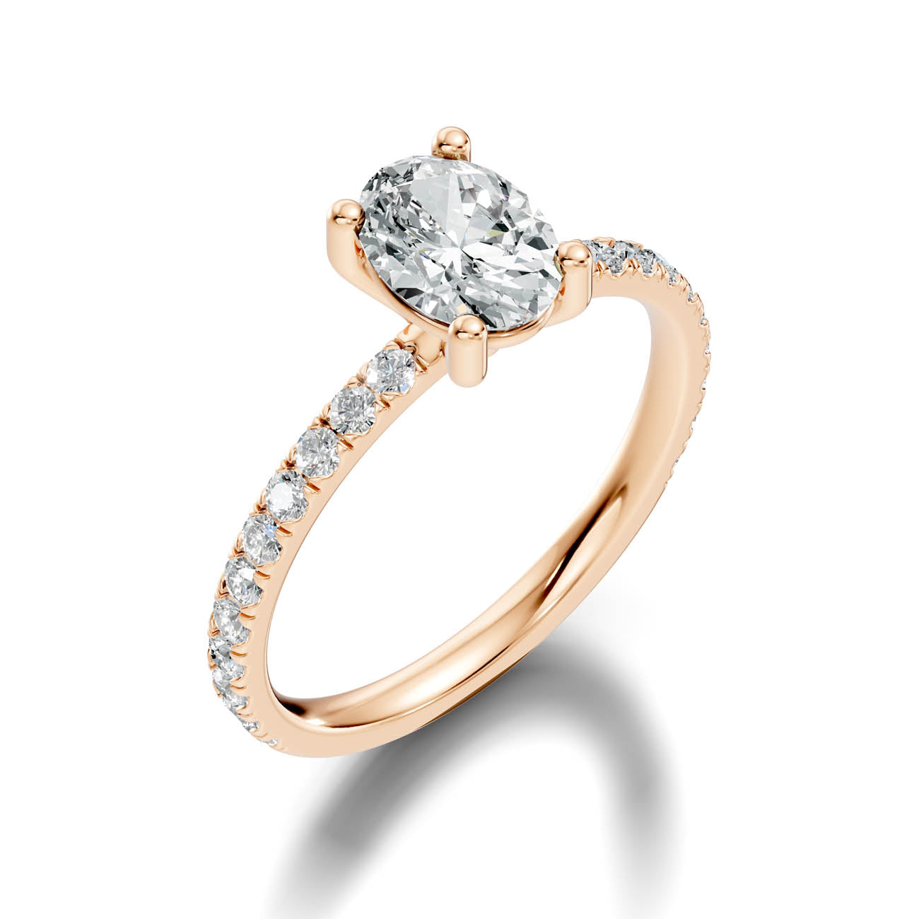 1.34 Ct. Oval Cut Diamond Pavé Engagement Ring (21-b) 9
