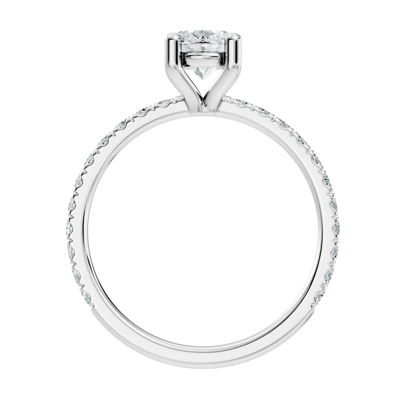 1.34 Ct. Oval Cut Diamond Pavé Engagement Ring (21-b) 11