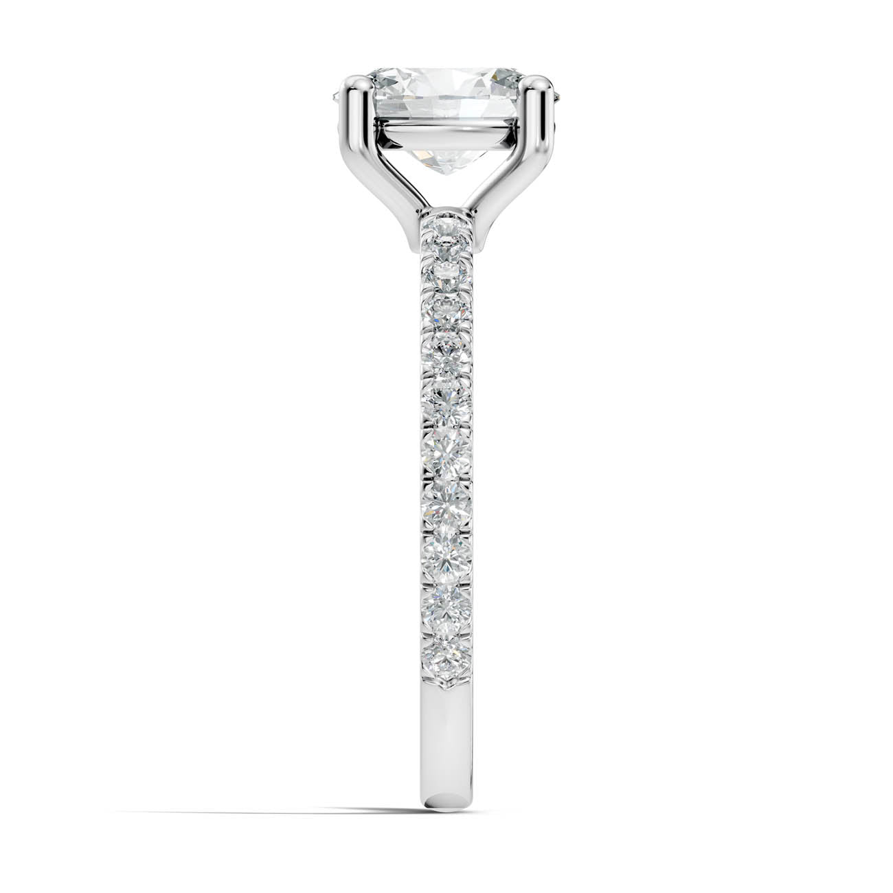 1.34 Ct. Oval Cut Diamond Pavé Engagement Ring (21-b) 12