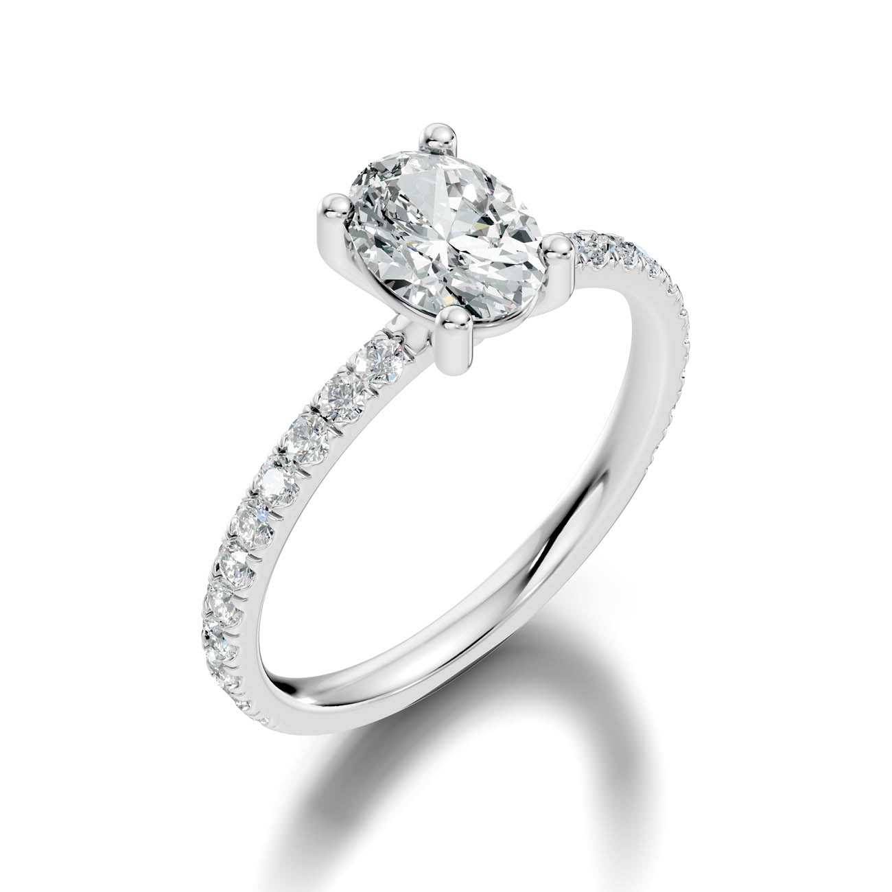 1.34 Ct. Oval Cut Diamond Pavé Engagement Ring (21-b) 13