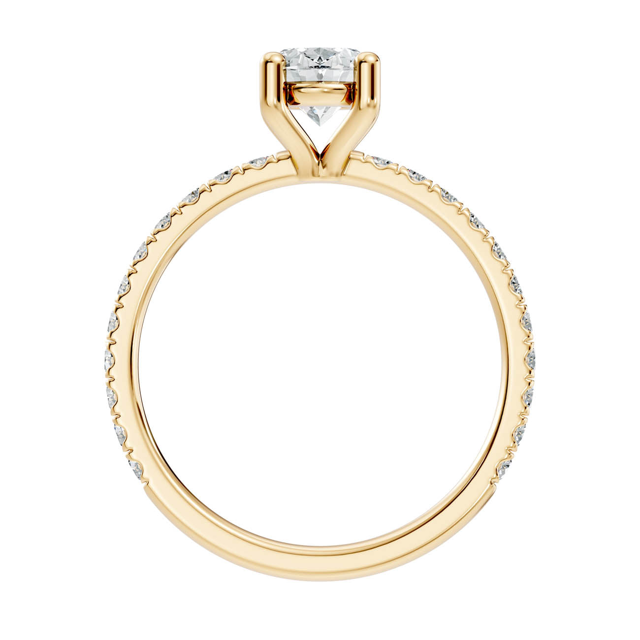 1.34 Ct. Oval Cut Diamond Pavé Engagement Ring (21-b) 14