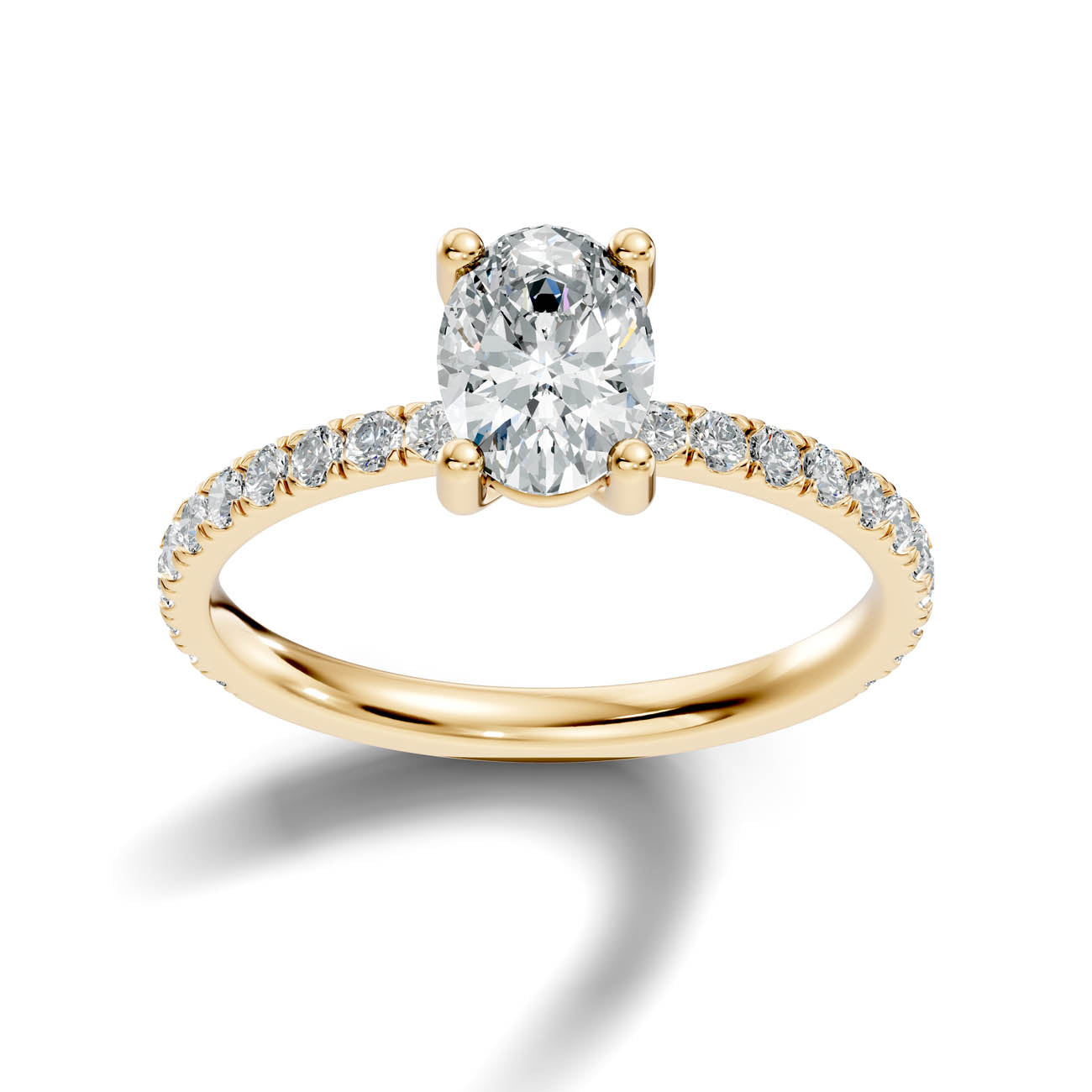 1.34 Ct. Oval Cut Diamond Pavé Engagement Ring (21-b) 4