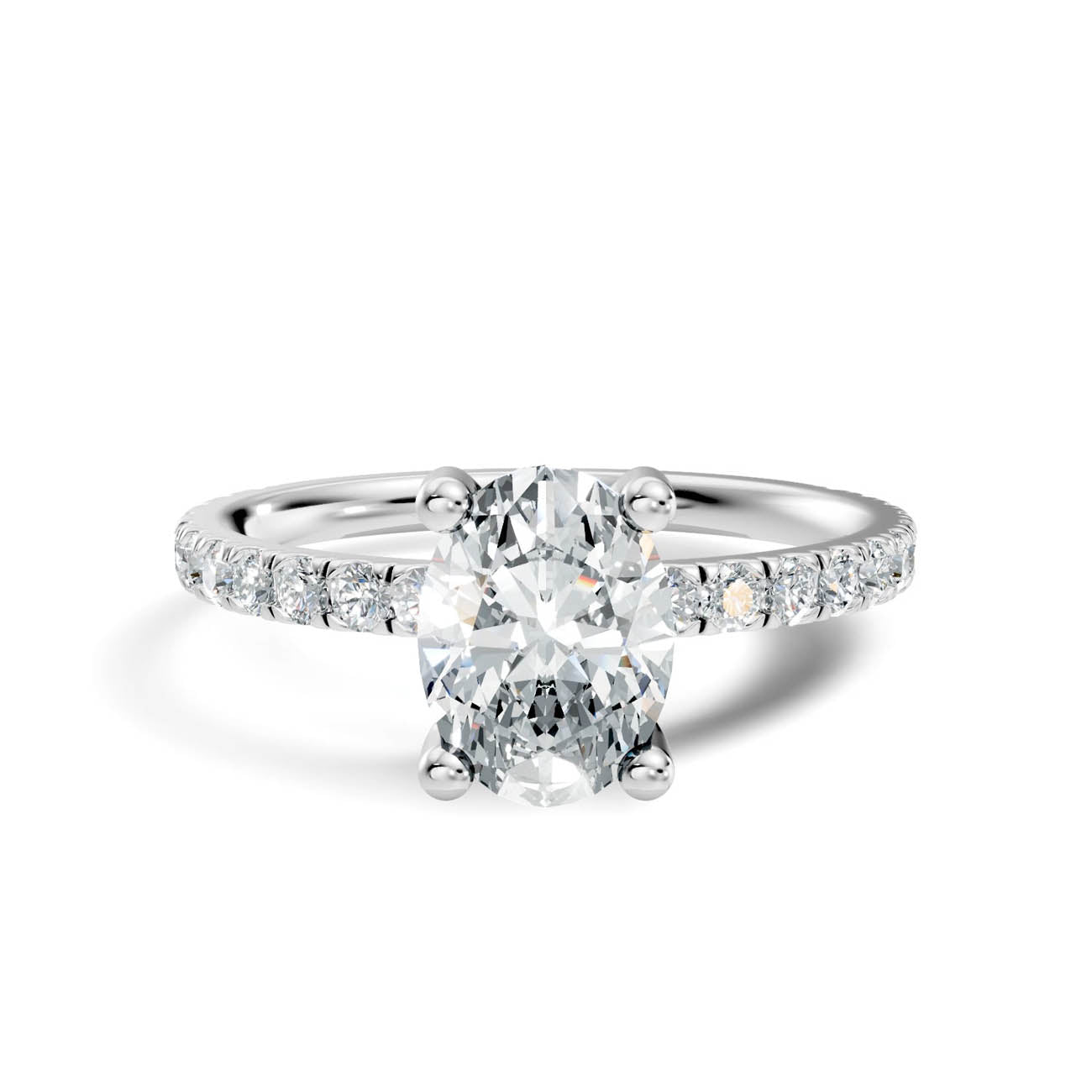 1.34 Ct. Oval Cut Diamond Pavé Engagement Ring (21-b) 10