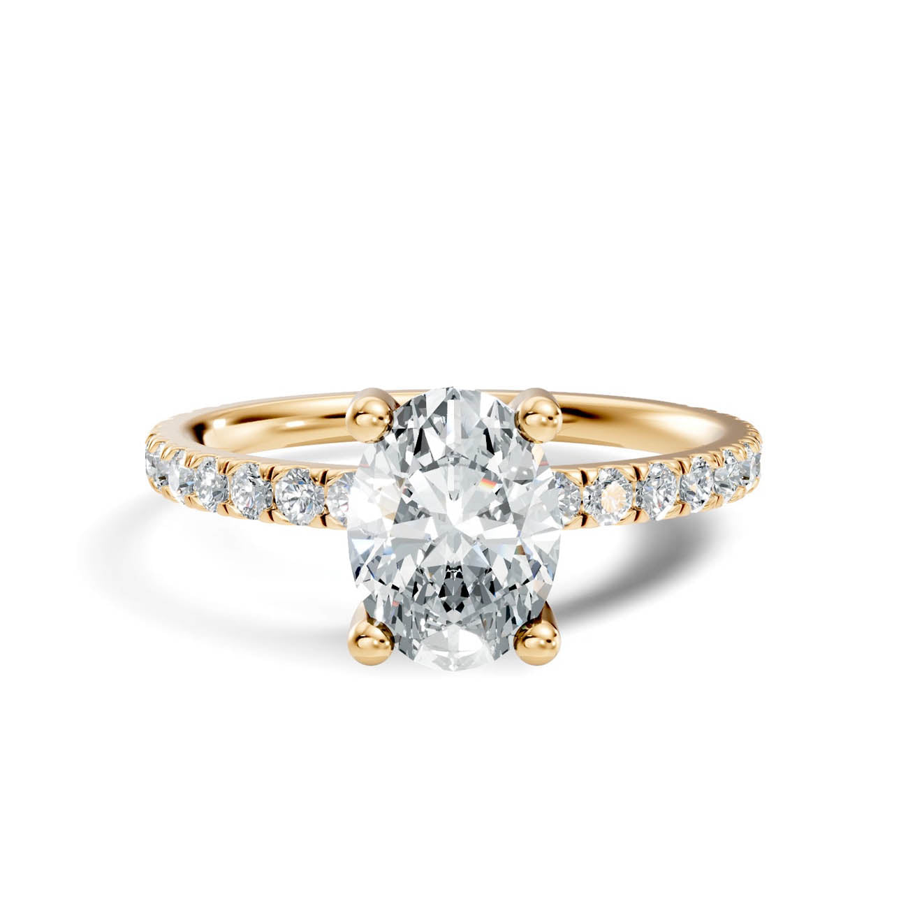 1.34 Ct. Oval Cut Diamond Pavé Engagement Ring (21-b) 3