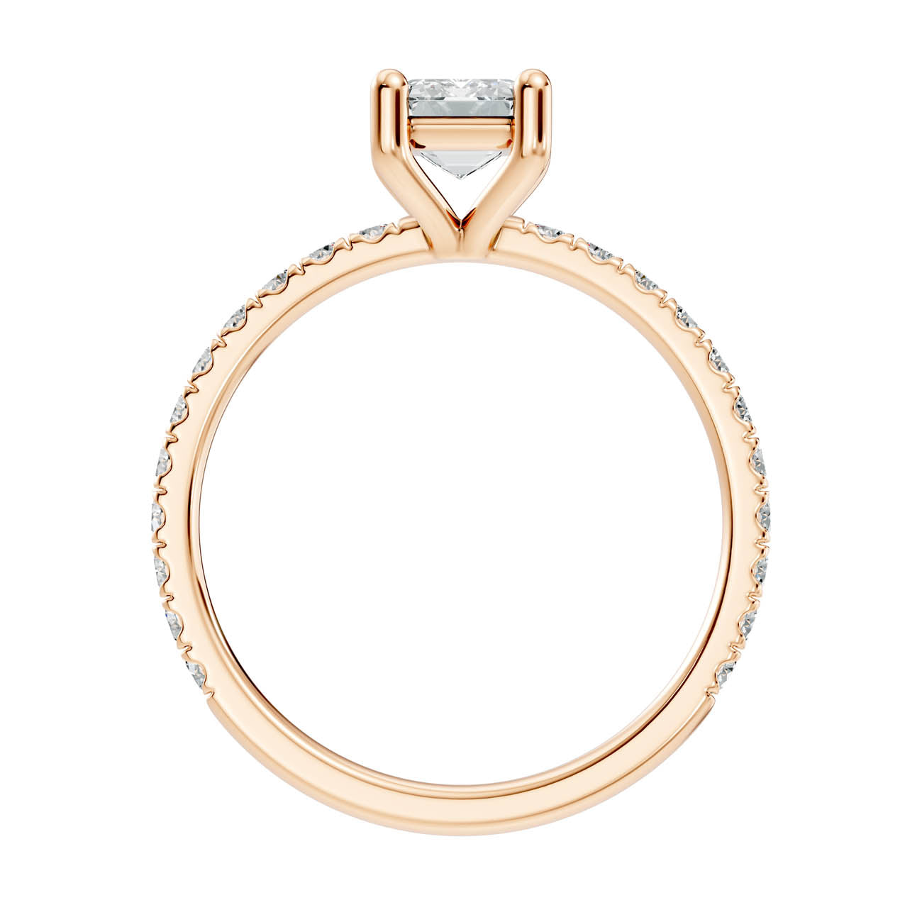 1.34 Ct. Emerald Cut Diamond Pavé Engagement Ring (21-c) 5