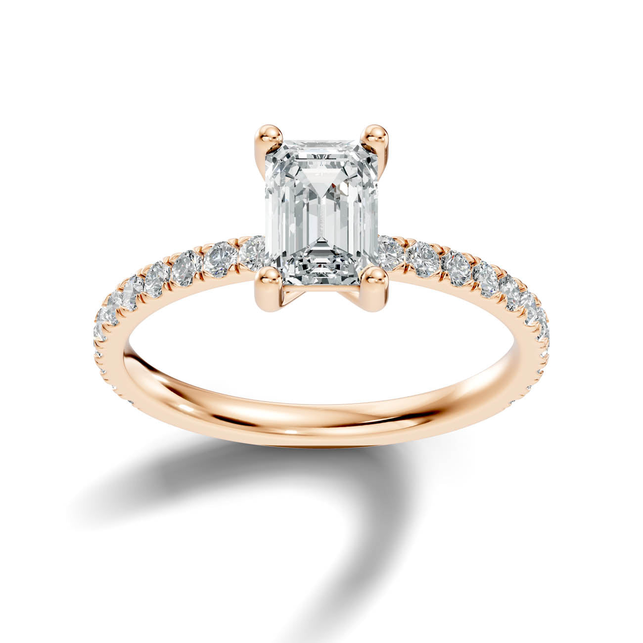 1.34 Ct. Emerald Cut Diamond Pavé Engagement Ring (21-c) 7