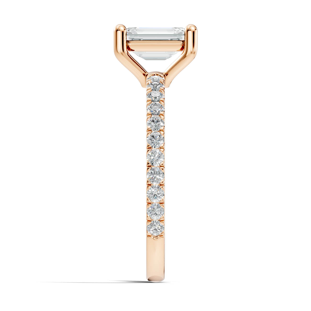 1.34 Ct. Emerald Cut Diamond Pavé Engagement Ring (21-c) 8