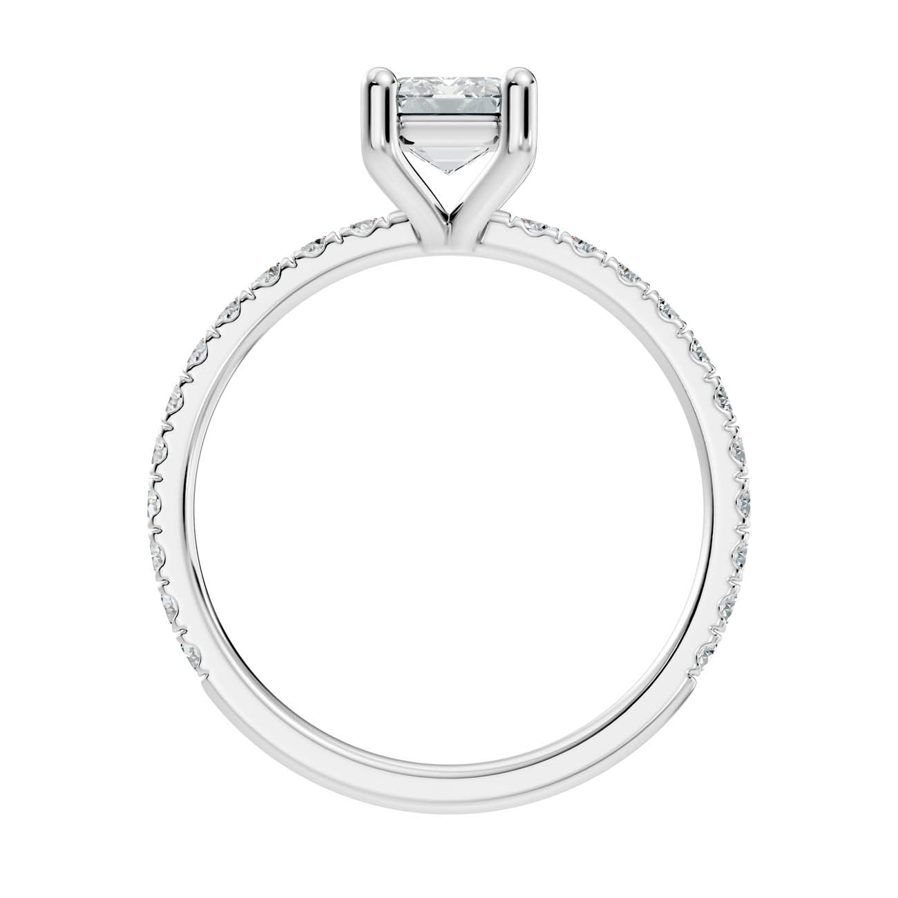 1.34 Ct. Emerald Cut Diamond Pavé Engagement Ring (21-c) 11